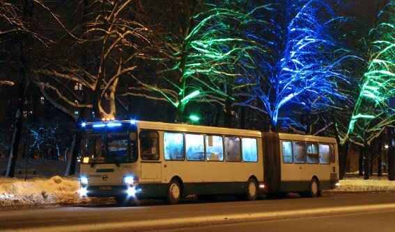 Ночной автобус в Петербурге