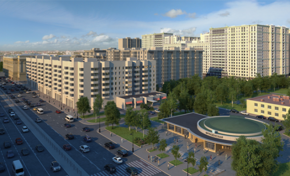Вид на жилой комплекс "Времена года" со стороны Московского проспекта